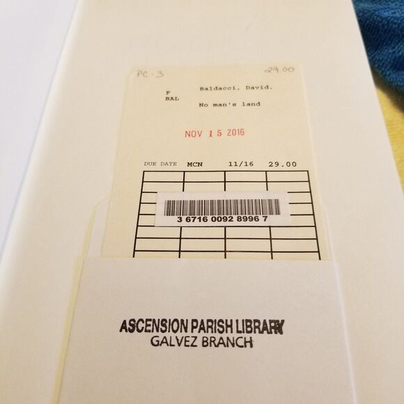 No Man's Land first edition hardcover book by David Baldacci Former Library bk - Picture 6 of 8